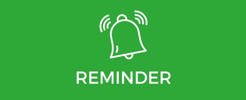 white bell icon reminder on a green background