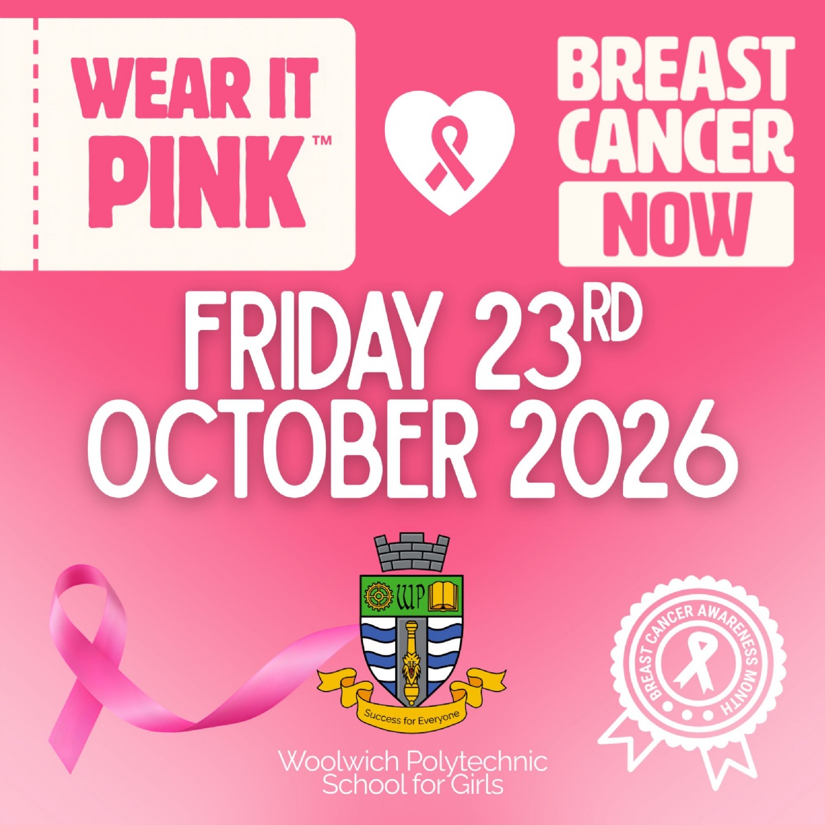 Woolwich Polytechnic School for Girls - Wear it Pink - Friday 23rd ...